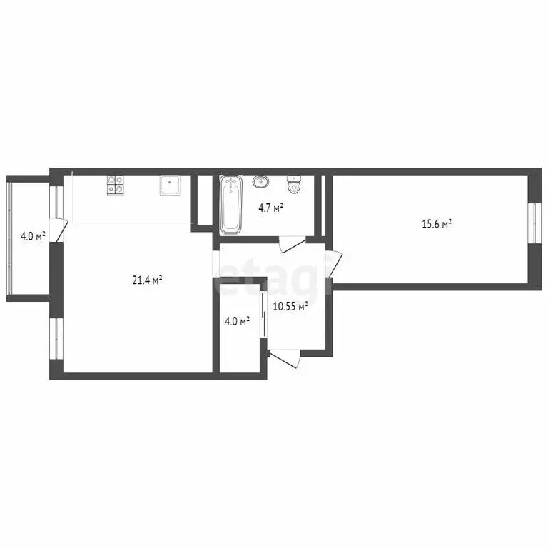 1-комнатная квартира: Тюмень, улица Пермякова, 81 (52.4 м) - Фото 0