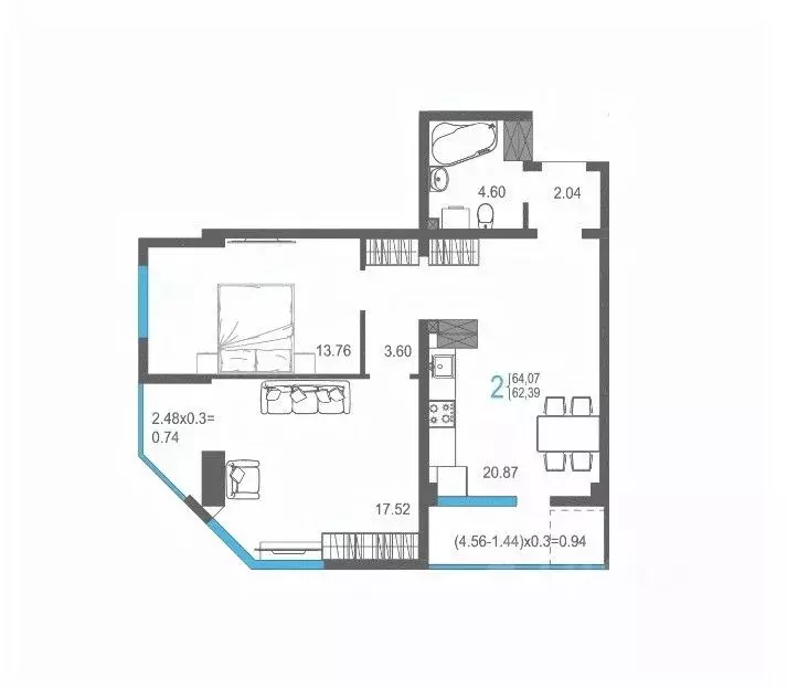 2-к кв. Крым, Ялта ул. Кирова, 155Ак1 (64.07 м) - Фото 1