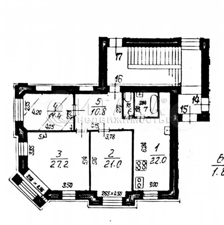 3-к. квартира, 98,1 м, 3/4 эт. - Фото 0