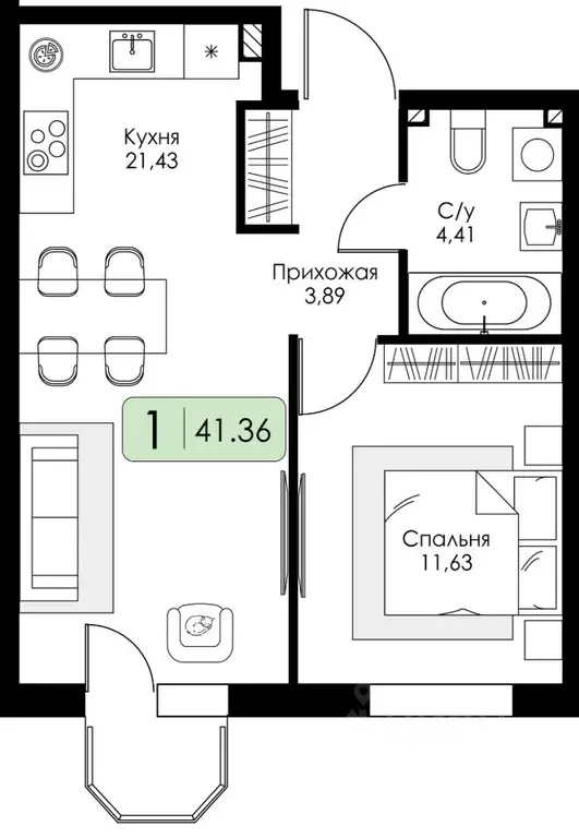 1-к кв. Ленинградская область, Всеволожский район, Романовское с/пос, ... - Фото 0