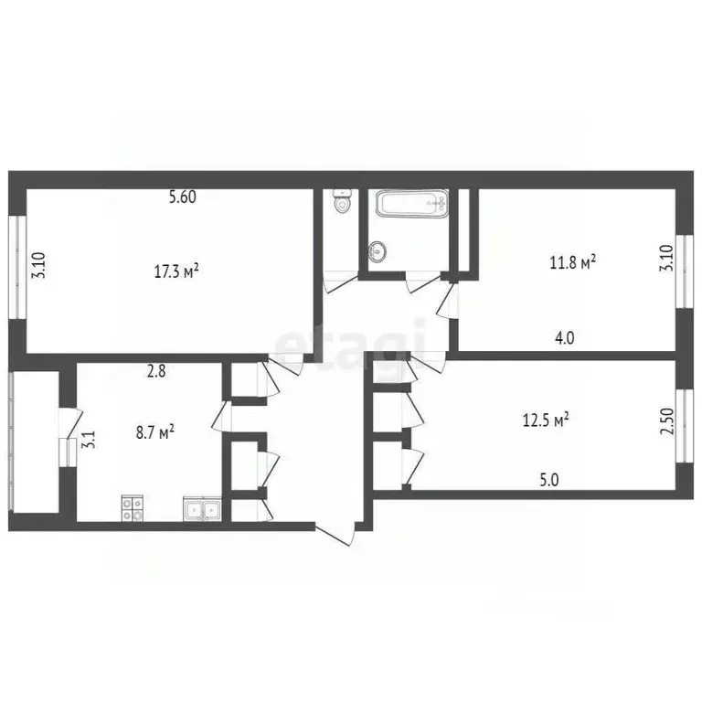 3-к кв. Ленинградская область, Кировск Ладожская ул., 14 (64.7 м) - Фото 1