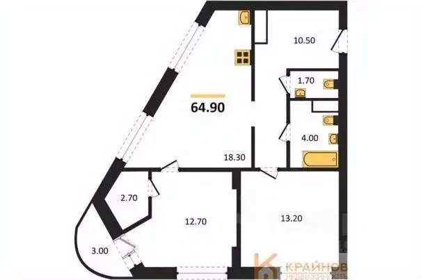 2-к кв. Воронежская область, Воронеж бул. Содружества, 1 (64.9 м) - Фото 1