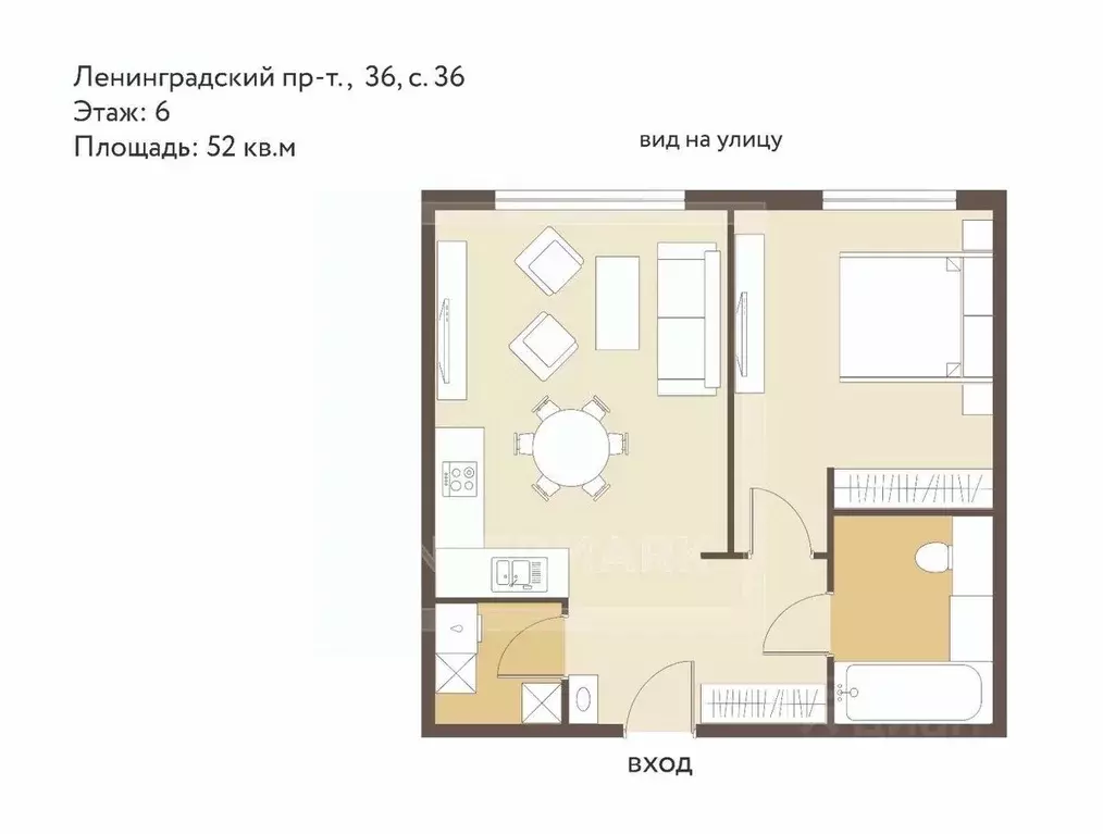 2-к кв. Москва Ленинградский просп., 36с36 (52.0 м) - Фото 2