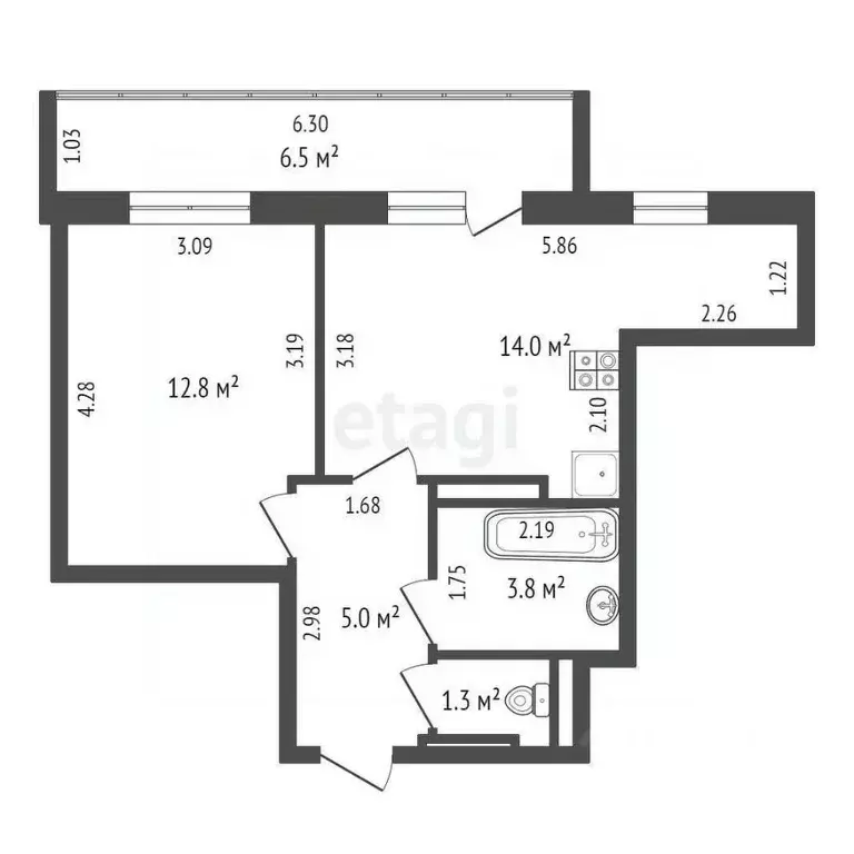 1-к кв. Саха (Якутия), Якутск ул. Рыдзинского, 20/2 (36.9 м) - Фото 2