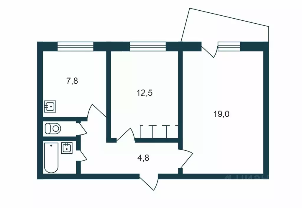 2-к кв. Новосибирская область, Новосибирский район, Краснообск рп 7 ... - Фото 2