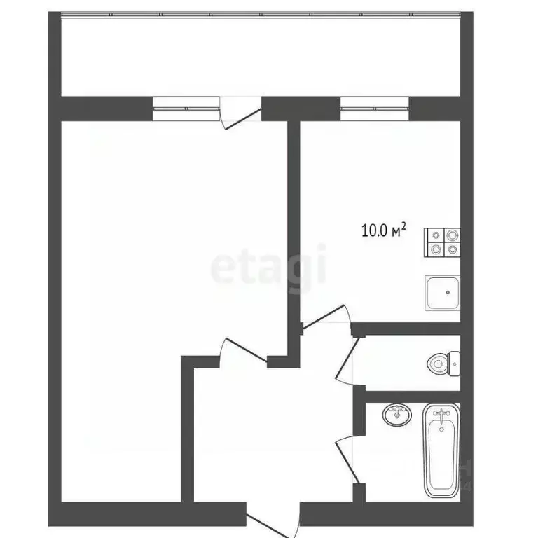 1-к кв. Тюменская область, Тюмень ул. Станционная, 26В (37.6 м) - Фото 1