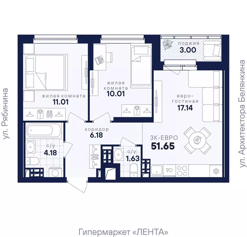2-к кв. Свердловская область, Екатеринбург Академический мкр, ... - Фото 1