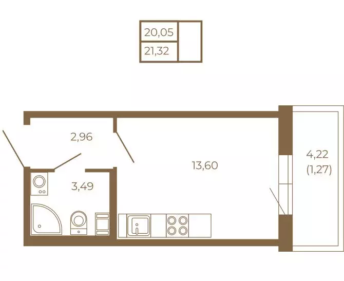 Квартира-студия: Сертолово, Златоглавая улица, 2к2 (21.32 м) - Фото 1