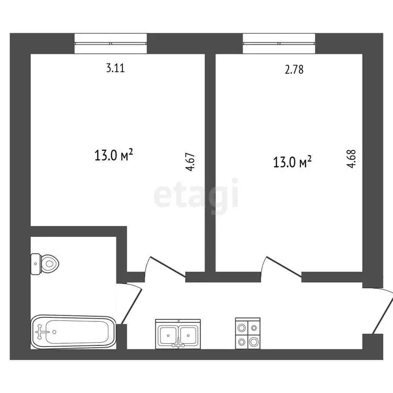 Комната, 15 м - Фото 1