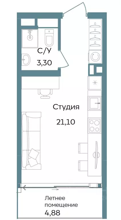 Студия Крым, Саки ул. Морская (29.28 м) - Фото 0