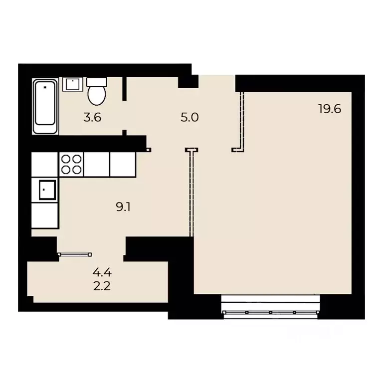 1-к кв. Омская область, Омск ул. 33-я Северная, 46 (39.47 м) - Фото 1