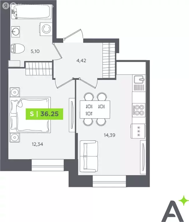 1-комнатная квартира: Кудрово, Солнечная улица, 10к1 (35.7 м) - Фото 1