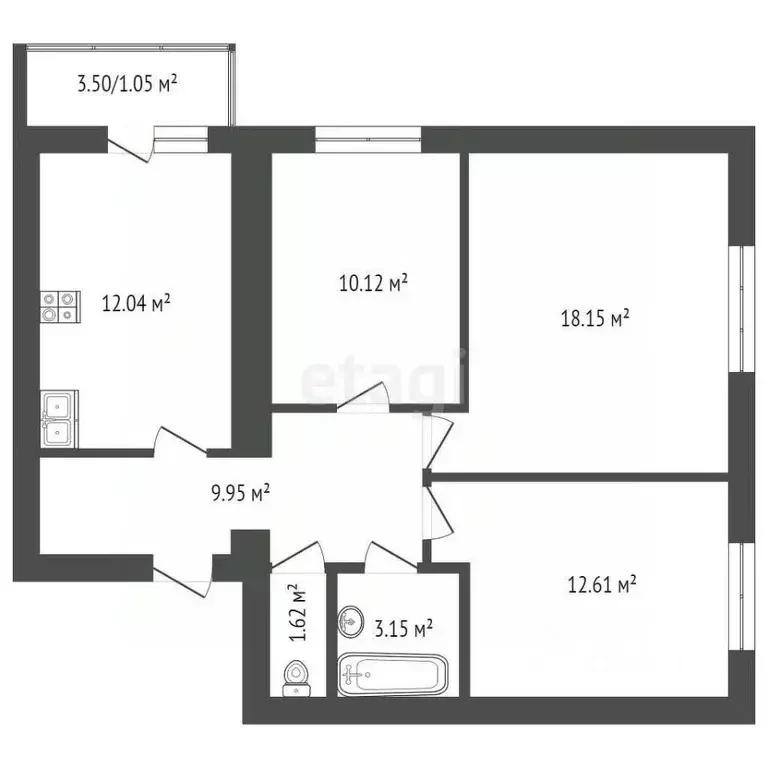 3-к кв. Ярославская область, Ярославль Ленинградский просп., 25 (68.0 ... - Фото 2