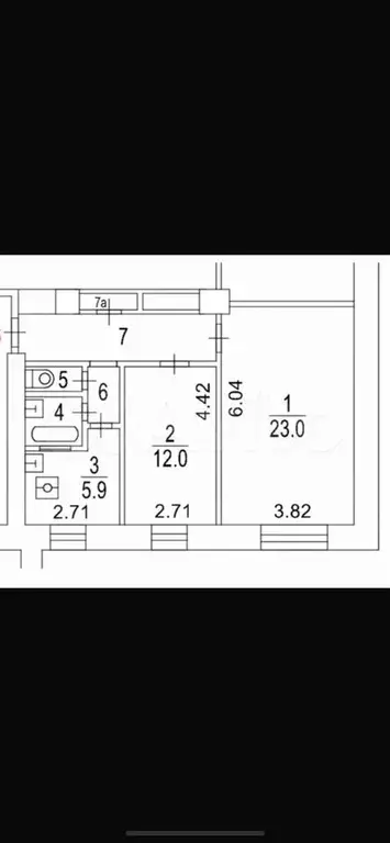 2-к. квартира, 54 м, 3/6 эт. - Фото 0