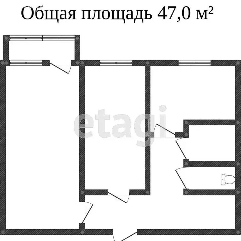 2-комнатная квартира: Тобольск, 4-й микрорайон, 31А (38.4 м) - Фото 1