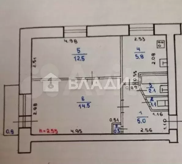 2-к. квартира, 48,1 м, 5/5 эт. - Фото 0