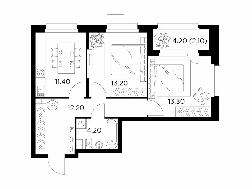 2-комнатная квартира: Мытищи, микрорайон 17А, ЖК Новое Медведково, к41 ... - Фото 0