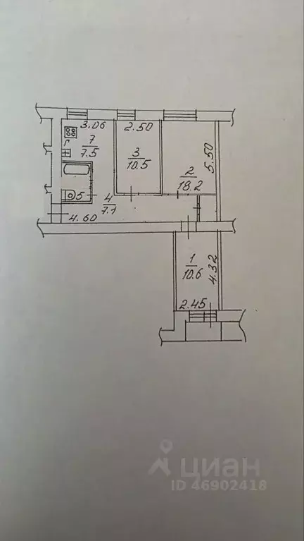 3-к кв. Вологодская область, Вологда ул. Ильюшина, 2 (57.1 м) - Фото 2