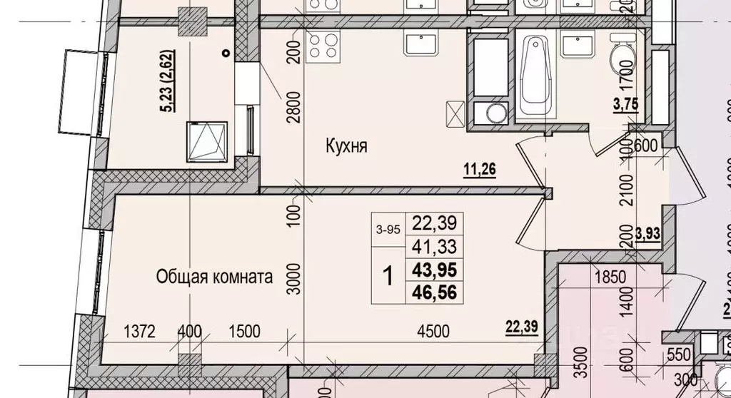 1-к кв. Саха (Якутия), Якутск ул. Чкалова (43.95 м) - Фото 0