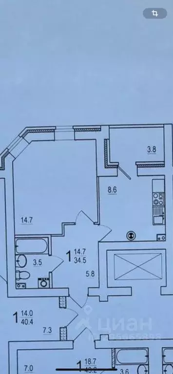 1-к кв. Тверская область, Тверь бул. Гусева, 62 (35.9 м) - Фото 1