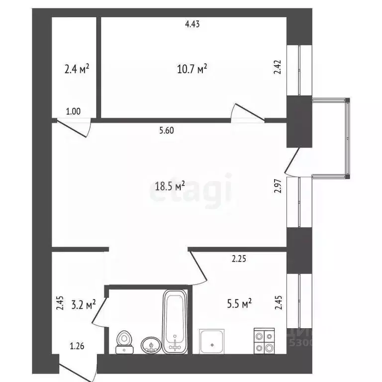 2-к кв. Забайкальский край, Чита ул. Ленина, 125 (43.3 м) - Фото 2