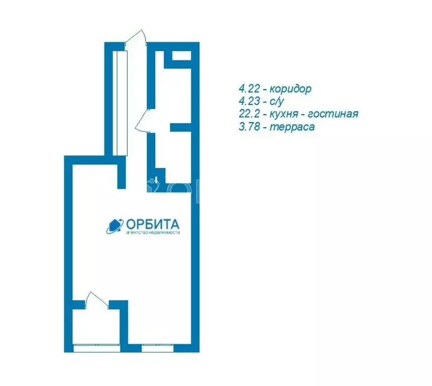 Квартира-студия: Тюмень, улица Бориса Прудаева, 7с1 (35.86 м) - Фото 1