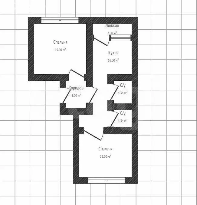 2-комнатная квартира: Майкоп, улица Олега Цокова, 2 (62.3 м) - Фото 1