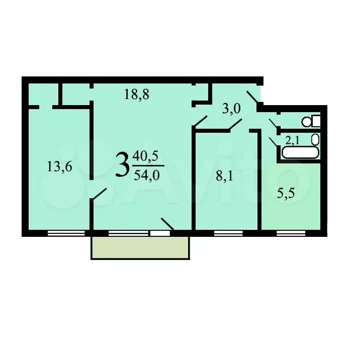 Аукцион: 3-к. квартира, 54,7 м, 4/5 эт. - Фото 0