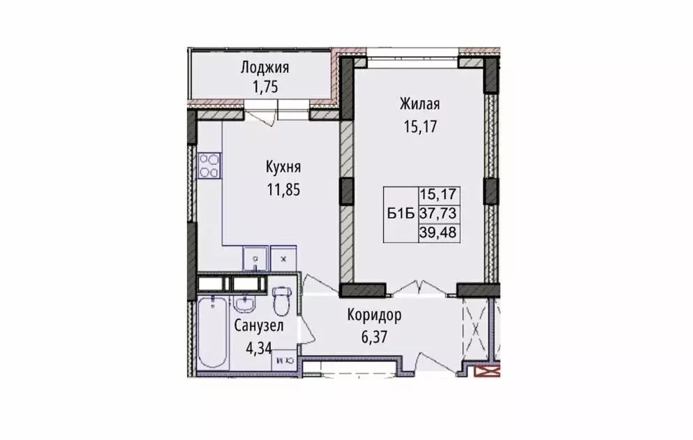 1-комнатная квартира: Ярославль, Дядьковская улица, 48 (39.48 м) - Фото 1