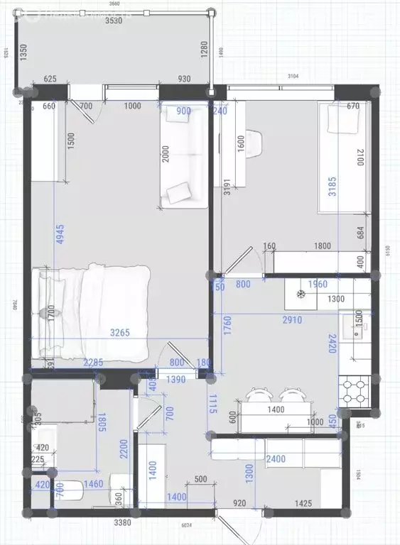 2-комнатная квартира: деревня Ликино, 103А (44.2 м) - Фото 2