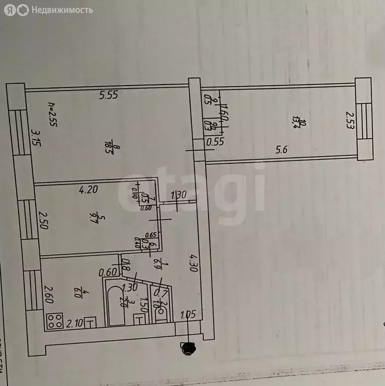 3-комнатная квартира: Казань, улица Гудованцева, 17 (59.1 м) - Фото 1