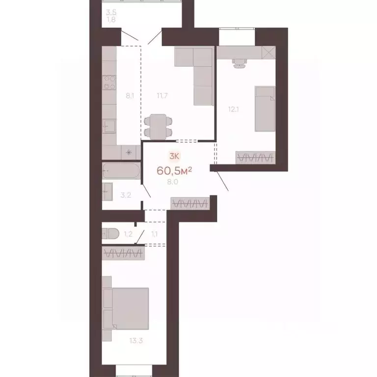 3-к кв. Алтайский край, Новоалтайск ул. Южсиба, 52А (60.5 м) - Фото 0