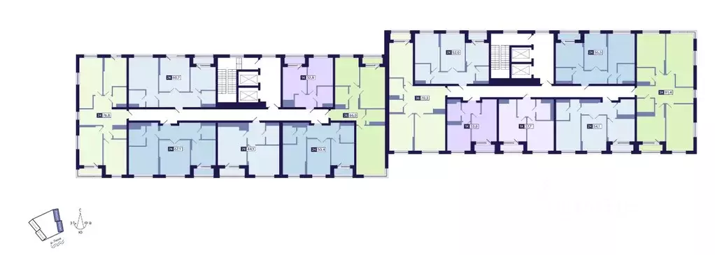 2-к кв. Саха (Якутия), Якутск ул. Новопортовская, 1А/1 (44.1 м) - Фото 2