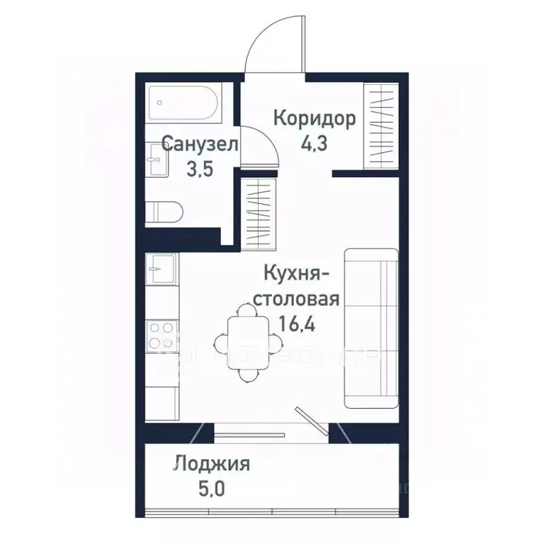 Студия Челябинская область, Челябинский городской округ, пос. ... - Фото 1