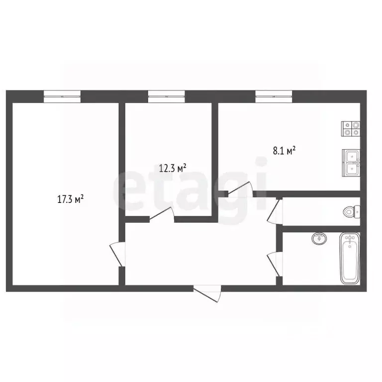 2-к кв. Самарская область, Самара просп. Кирова, 409 (50.3 м) - Фото 1