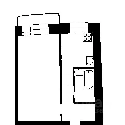 1-к кв. Башкортостан, Уфа Черниковская ул., 56 (32.9 м) - Фото 1