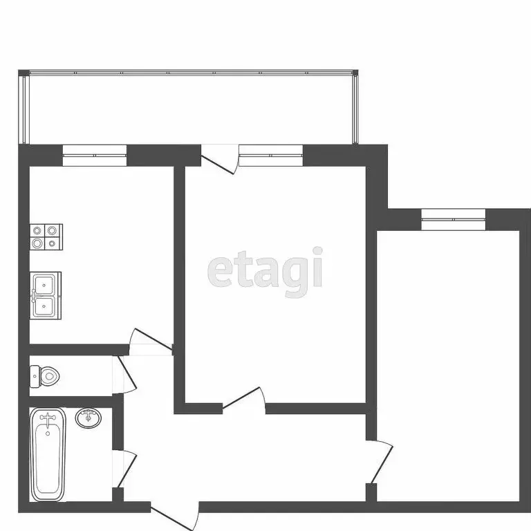 2-комнатная квартира: Тюмень, улица Федюнинского, 17 (48 м) - Фото 0