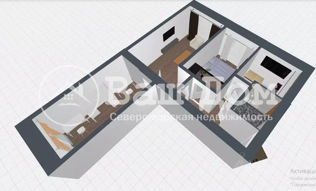 3-к кв. Мурманская область, Североморск ул. Колышкина, 7 (60.0 м) - Фото 1