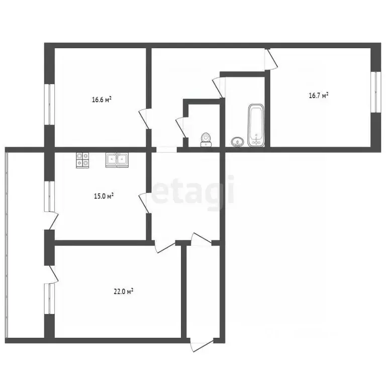 3-к кв. Орловская область, Орел ул. Максима Горького, 47 (98.6 м) - Фото 2