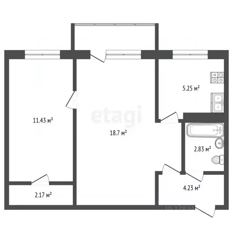 2-к кв. Нижегородская область, Дзержинск ул. Гайдара, 67 (46.0 м) - Фото 2