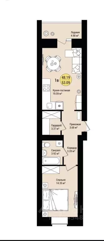 2-к кв. Марий Эл, Медведево городское поселение, Медведево пгт ул. ... - Фото 2