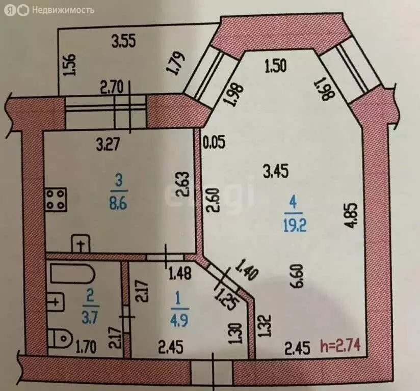 2-комнатная квартира: Барнаул, Балтийская улица, 42 (36.4 м) - Фото 1