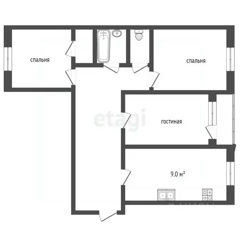 3-к кв. Московская область, Люберцы ул. Урицкого, 3 (64.0 м) - Фото 1