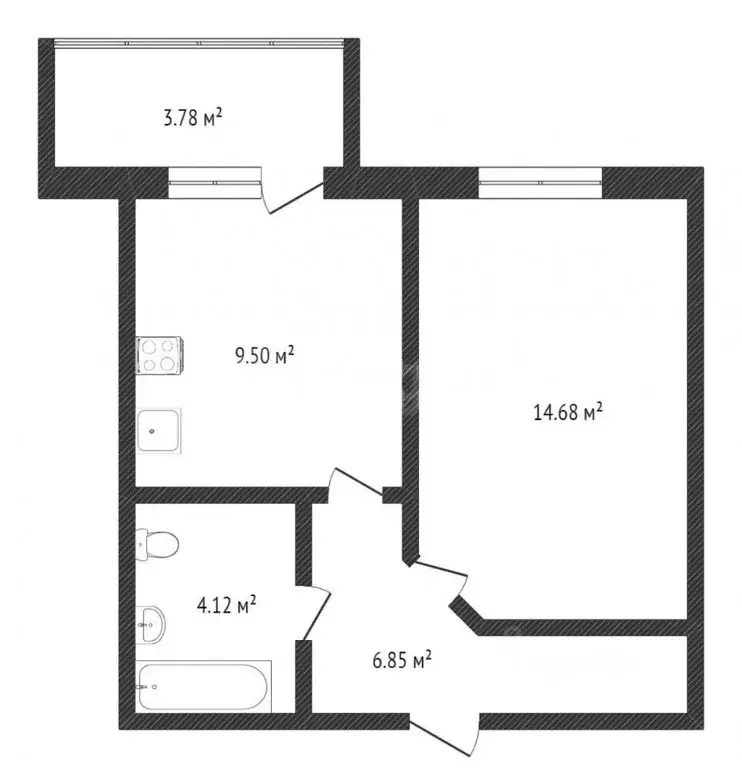 1-к кв. Тюменская область, Тюмень Велижанская ул., 66к1 (36.0 м) - Фото 2