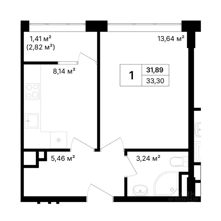 1-к кв. Крым, Щелкино Ленинский район, 2-й мкр,  (33.3 м) - Фото 1