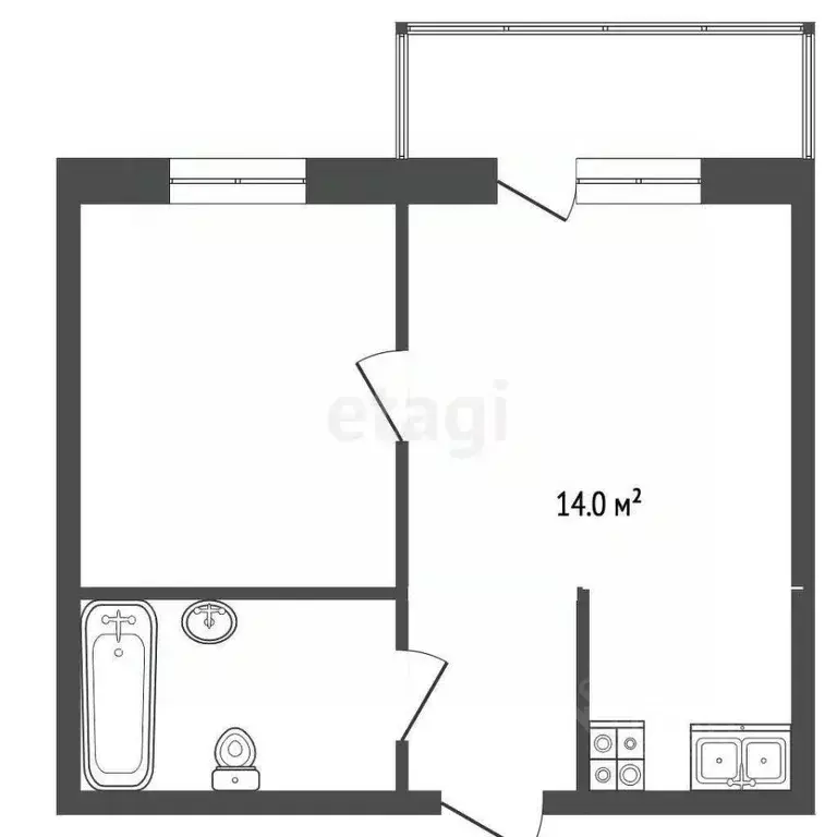 1-к кв. Ростовская область, Ростов-на-Дону Красноармейская ул., ... - Фото 2