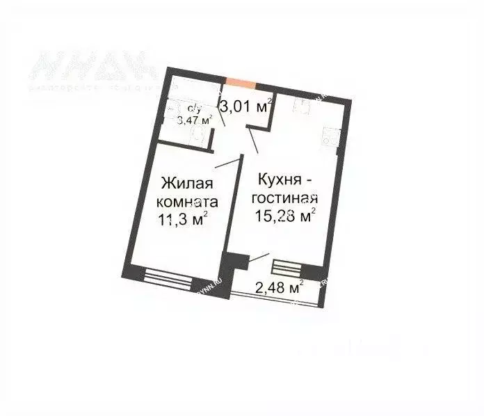 1-к кв. Нижегородская область, Кстово 6-й мкр, 35 (33.0 м) - Фото 2