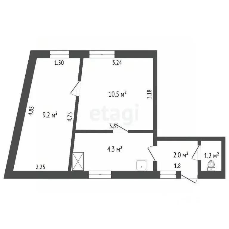 2-к кв. Крым, Феодосия ул. Айвазовского, 23 (27.2 м) - Фото 1