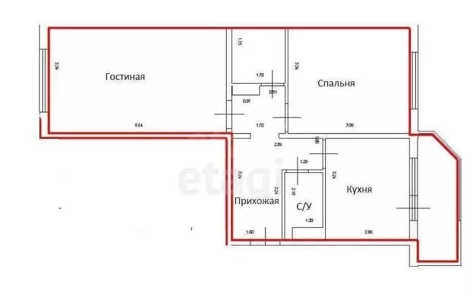 2-комнатная квартира: Южно-Сахалинск, Крайняя улица, 33 (54.1 м) - Фото 1