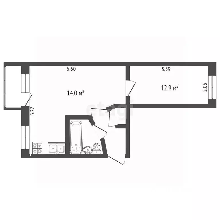 2-к кв. Вологодская область, Череповец Пионерская ул., 13 (45.0 м) - Фото 2